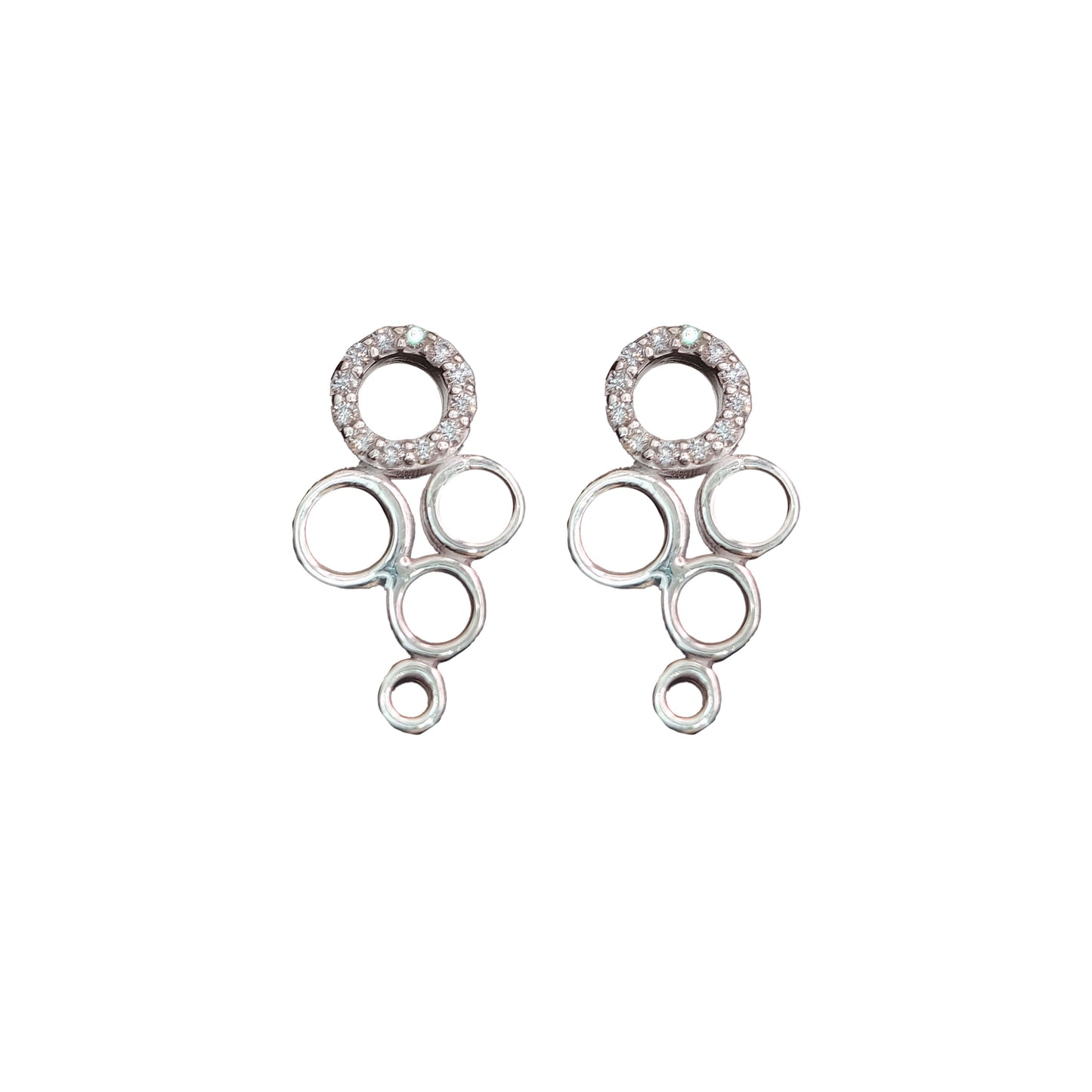 Cascade Circles Silver Drop Earrings