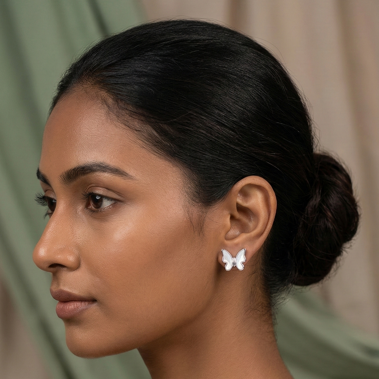 Butterfly Mother of Pearl Stud Earrings