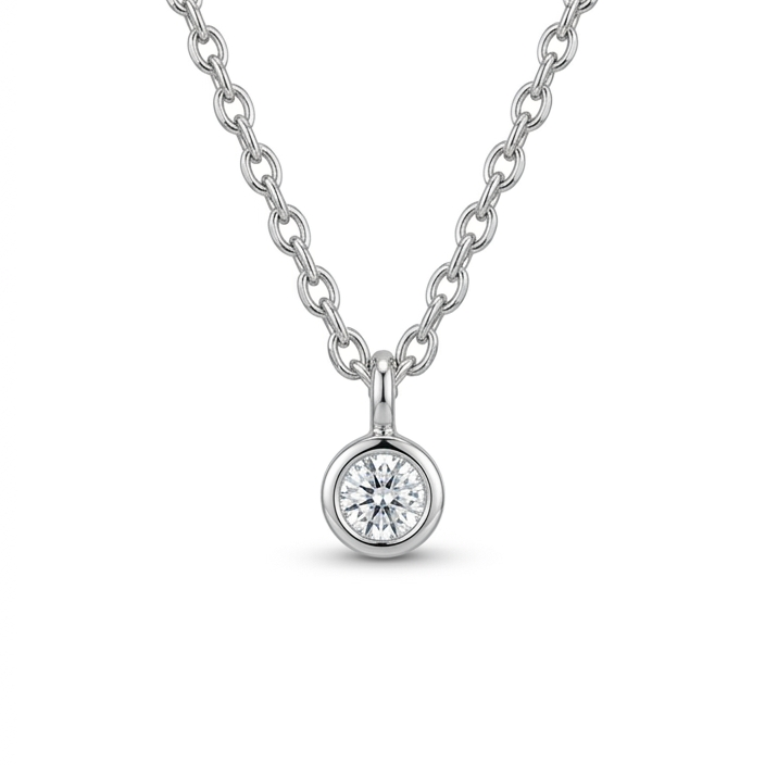 Aura Solitaire Silver Pendant Chain