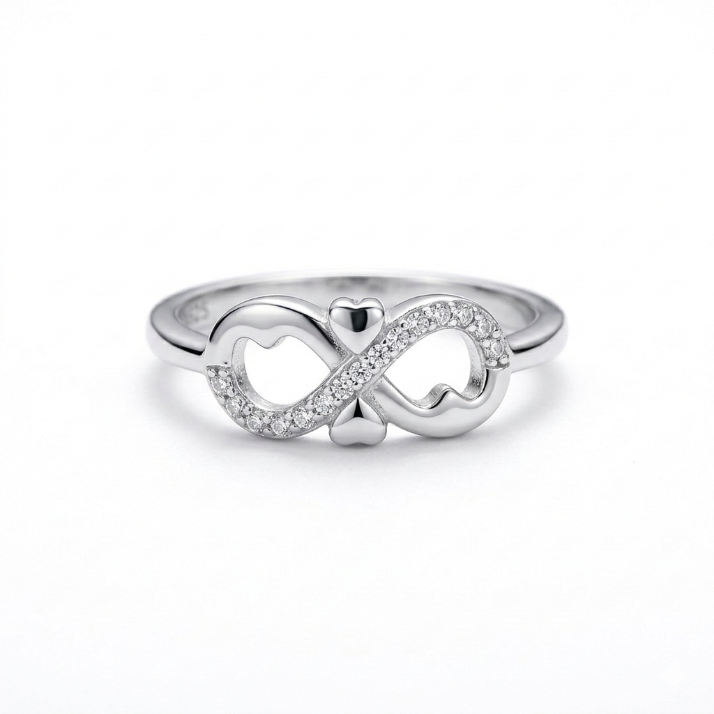Infinity Heart 925 Sterling Silver Ring