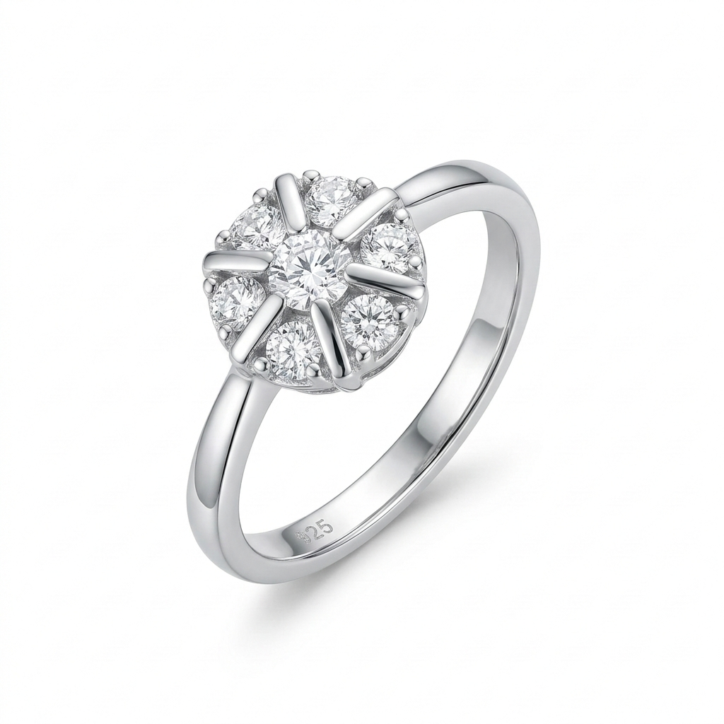 Radiant Bloom 925 Sterling Silver Ring
