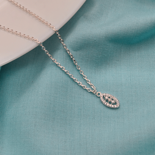 Eternal Oval Silver Pendant Chain