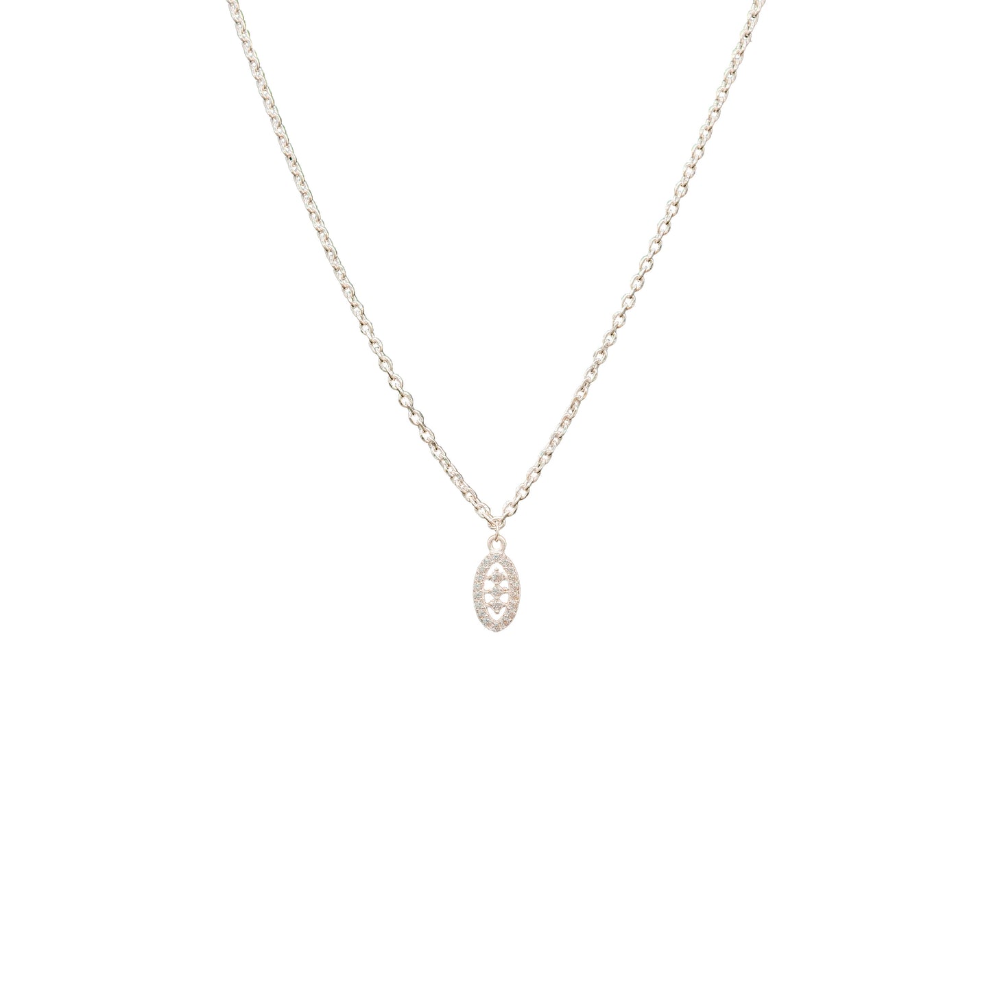 Eternal Oval Silver Pendant Chain