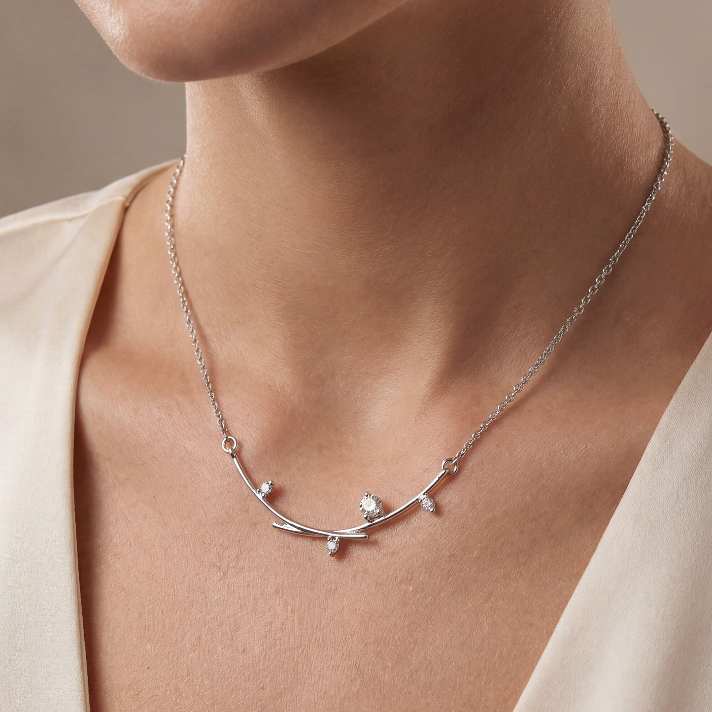Luna Branch Silver Pendant Chain
