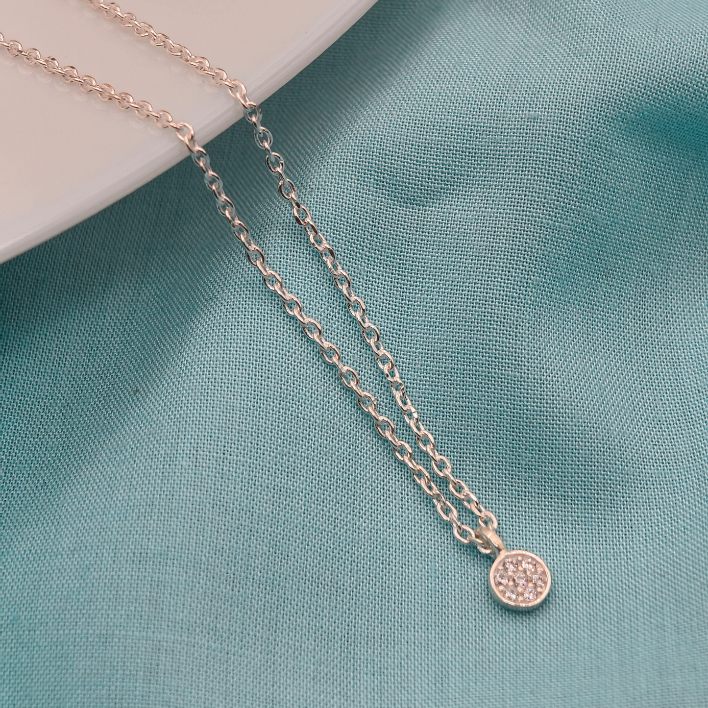 Luna Pave Silver Pendant Chain