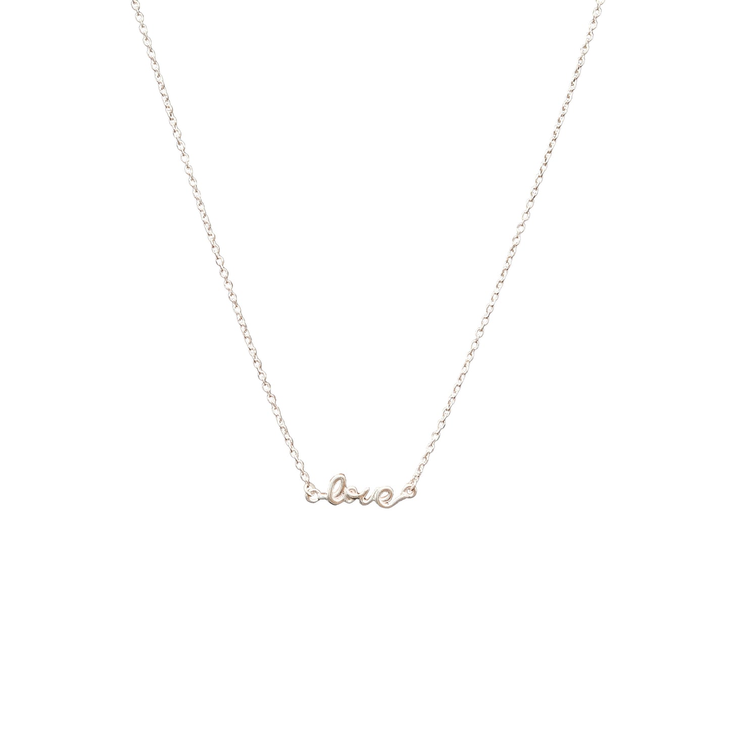 Pure Love Silver Script Pendant Chain