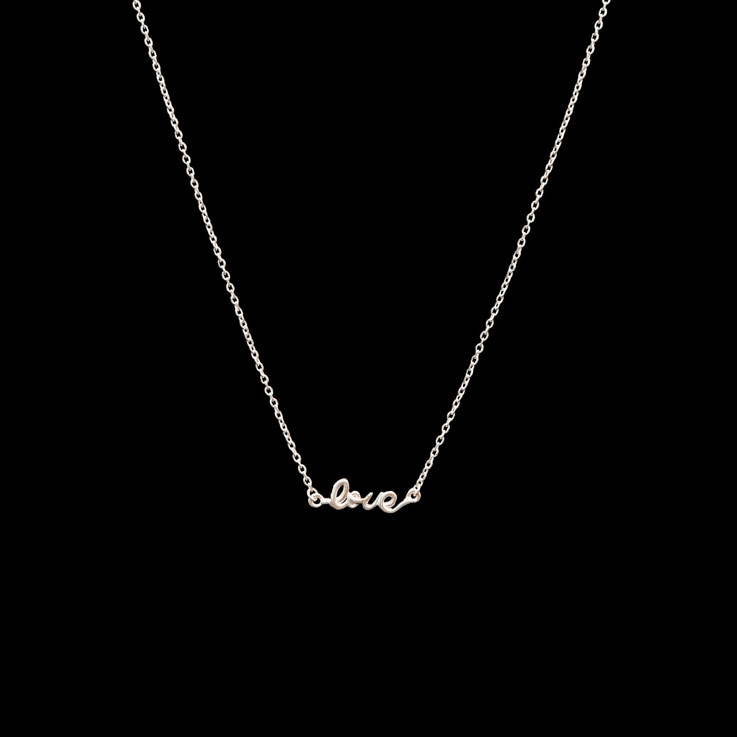 Pure Love Silver Script Pendant Chain