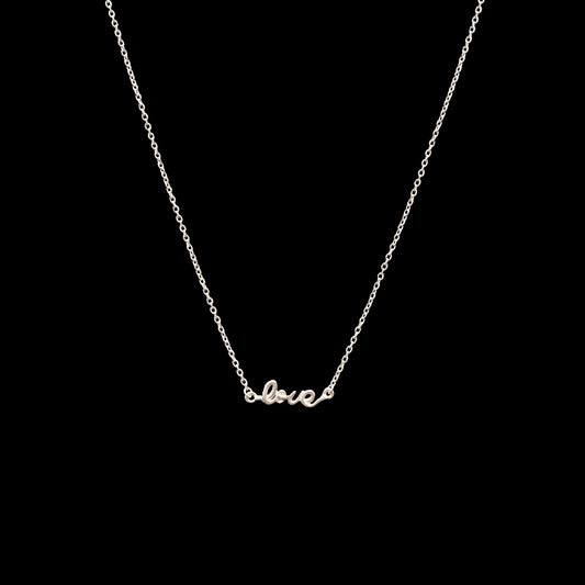 Pure Love Silver Script Pendant Chain