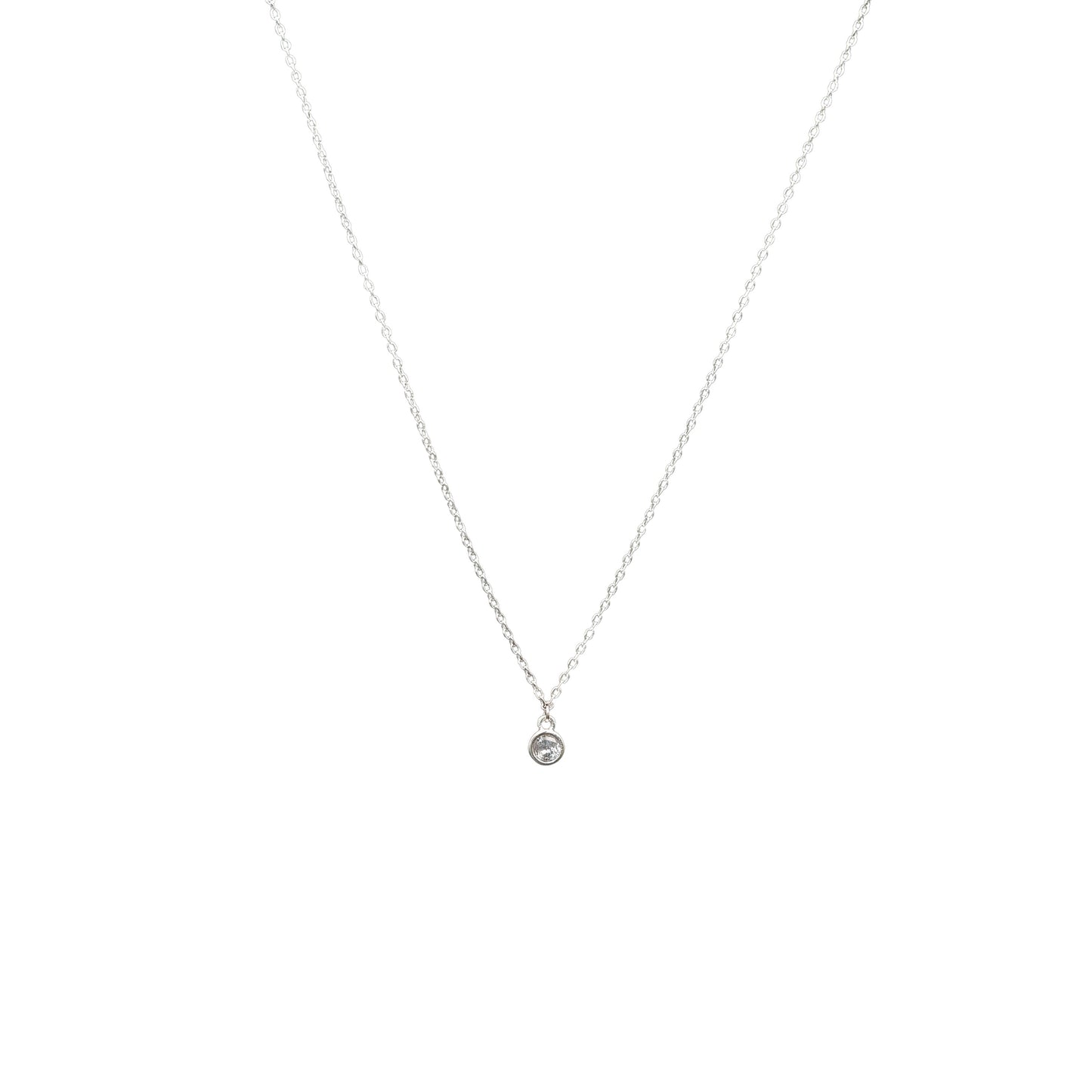 Aura Solitaire Silver Pendant Chain