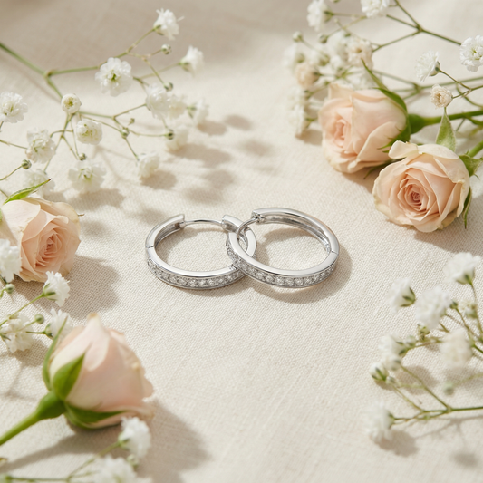 Luna Spark Silver Hoop Earrings