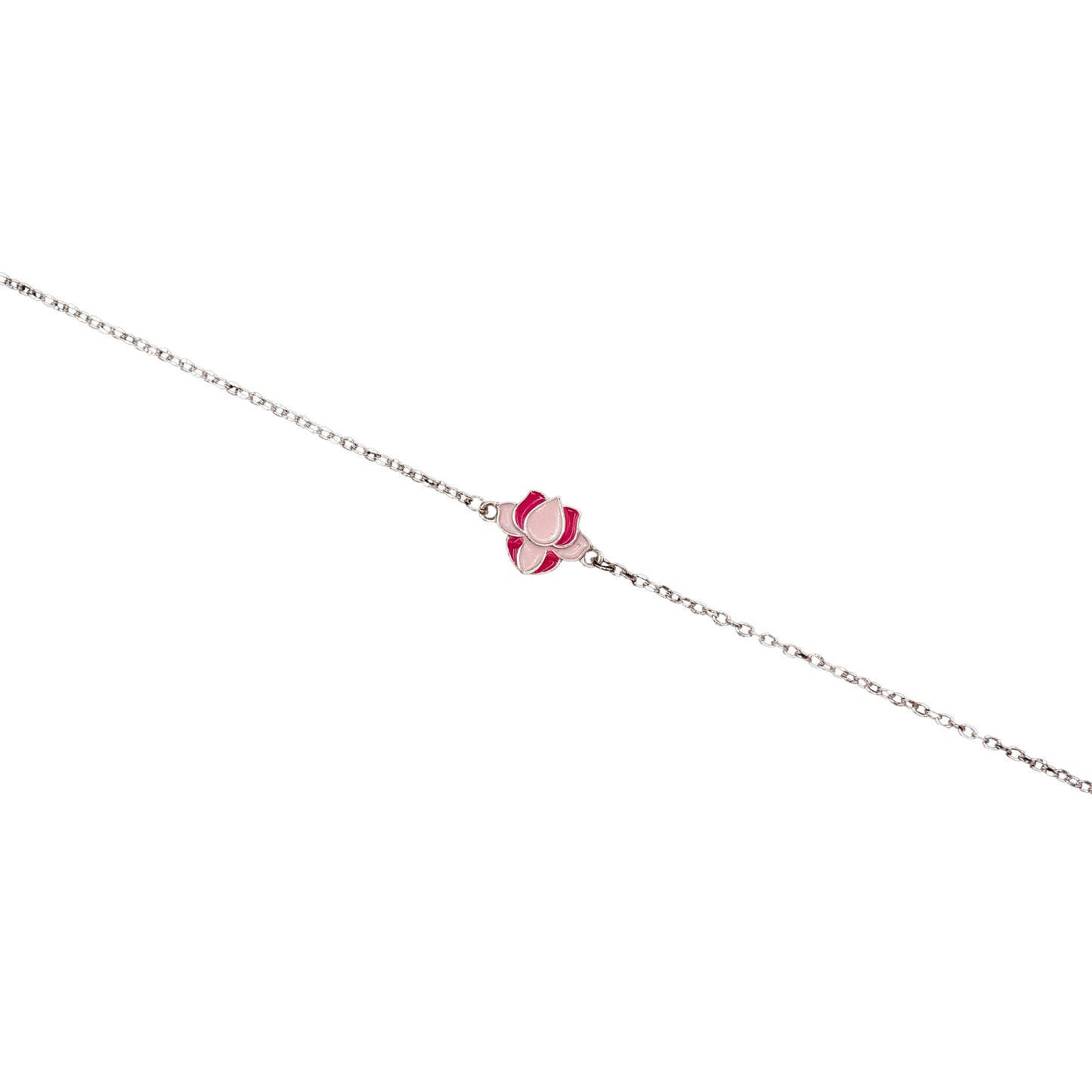 Blush Lotus Silver Bracelet