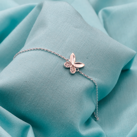 Flutter Grace butterfly Silver Bracelet