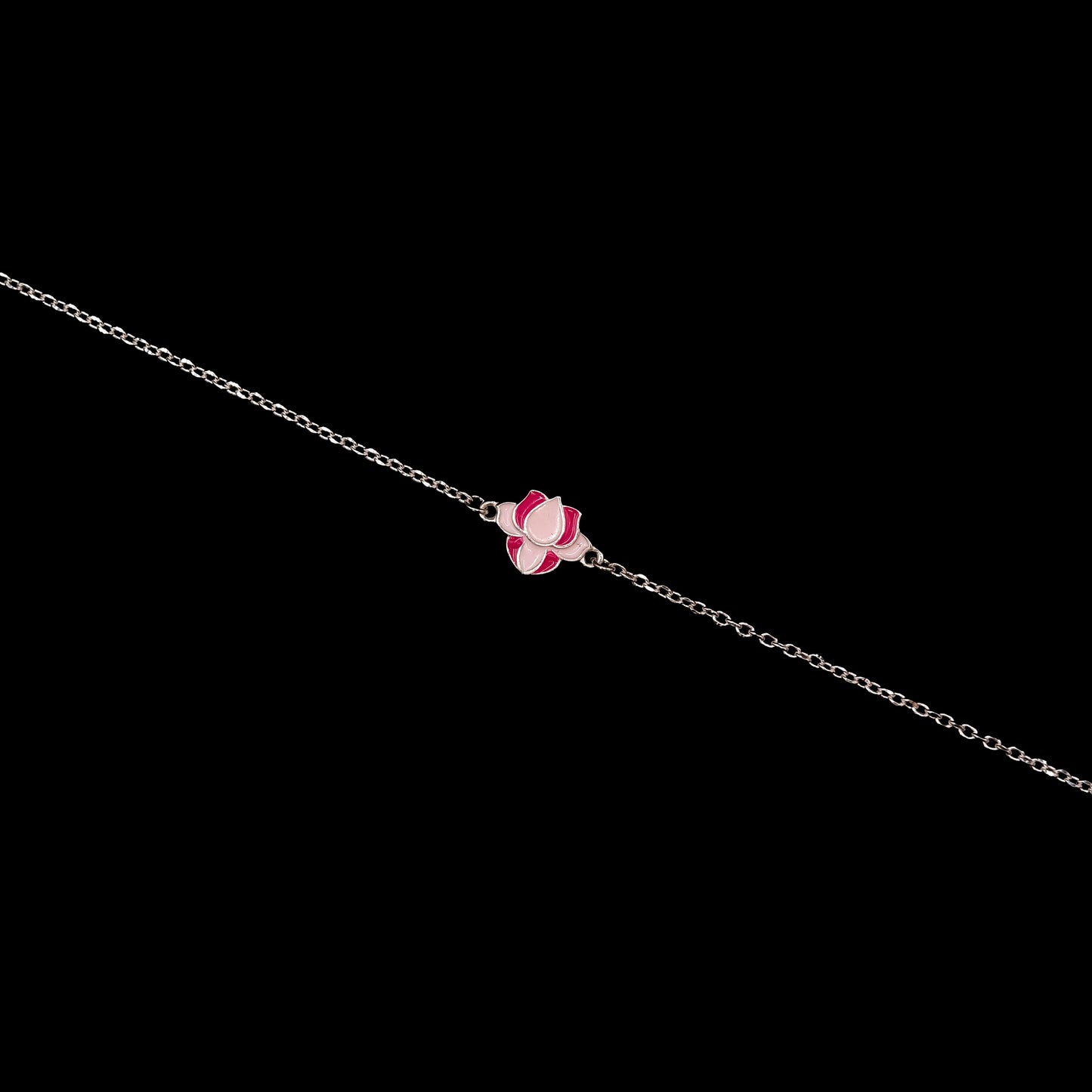 Blush Lotus Silver Bracelet