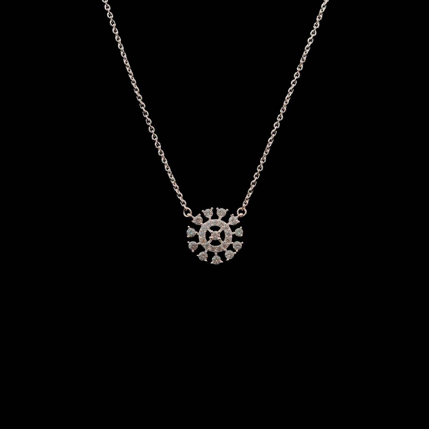 Celeste Bloom Silver Pendant Chain