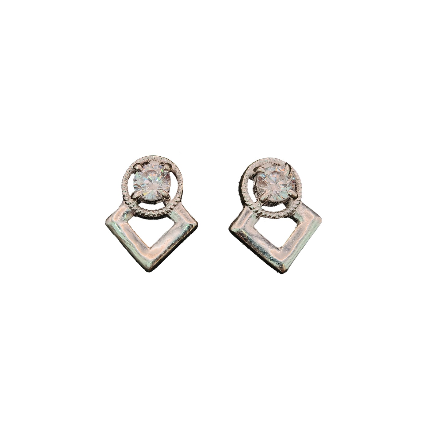 Nova Frame Silver Stud Earrings