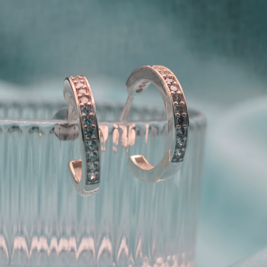 Luna Spark Silver Hoop Earrings