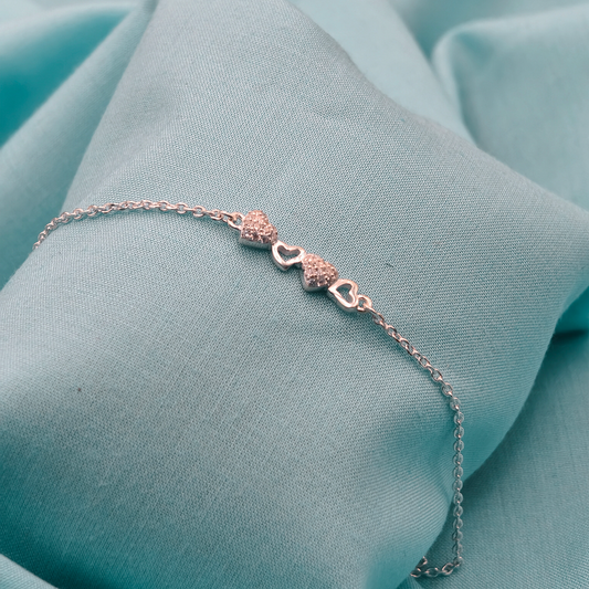 Eterna Hearts Silver Bracelet