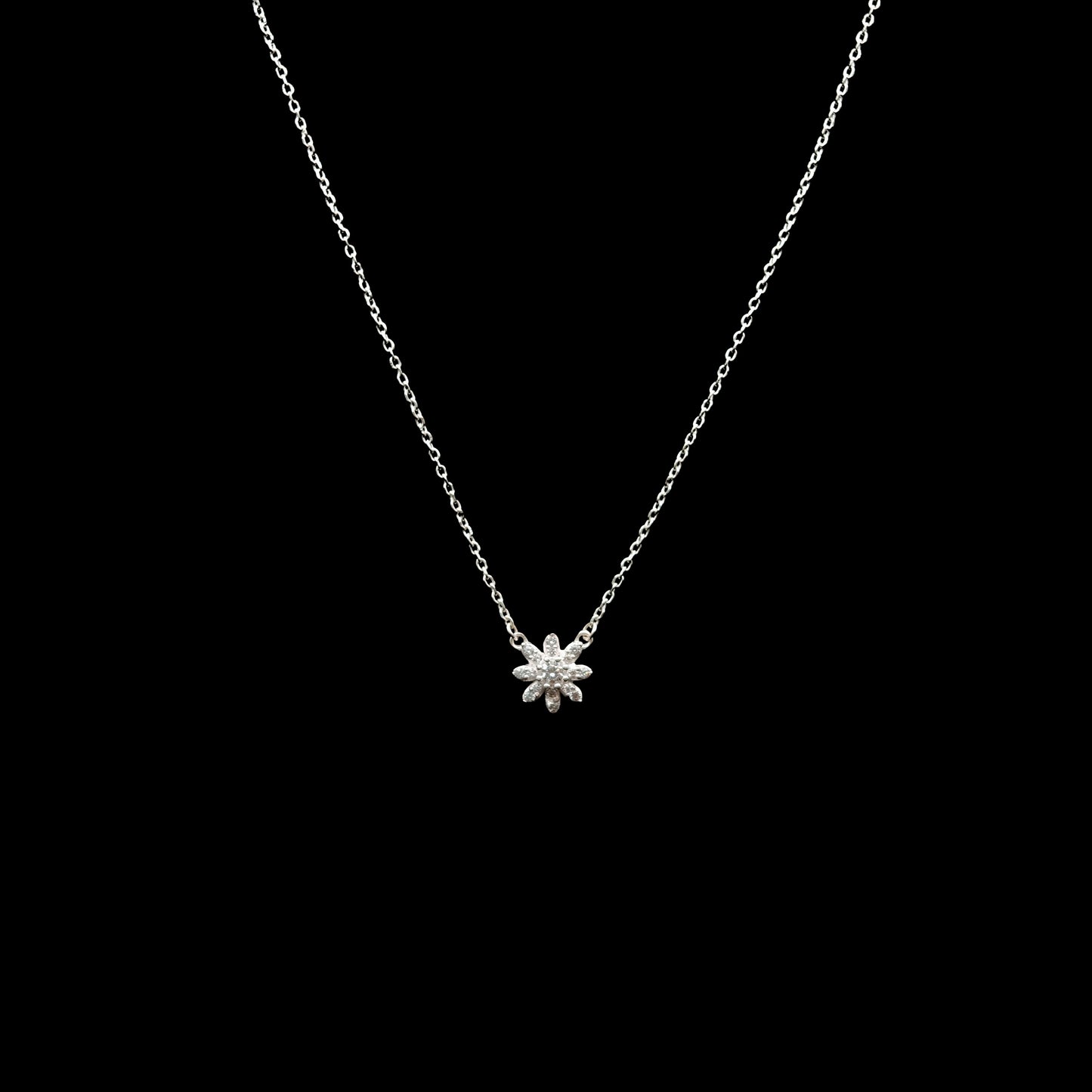 Petal Spark Silver Pendant Chain