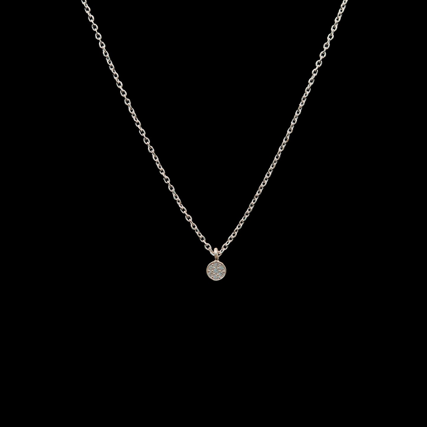 Luna Pave Silver Pendant Chain