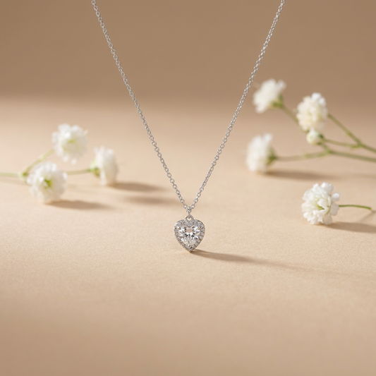 Lumi Heart Silver Pendant Chain