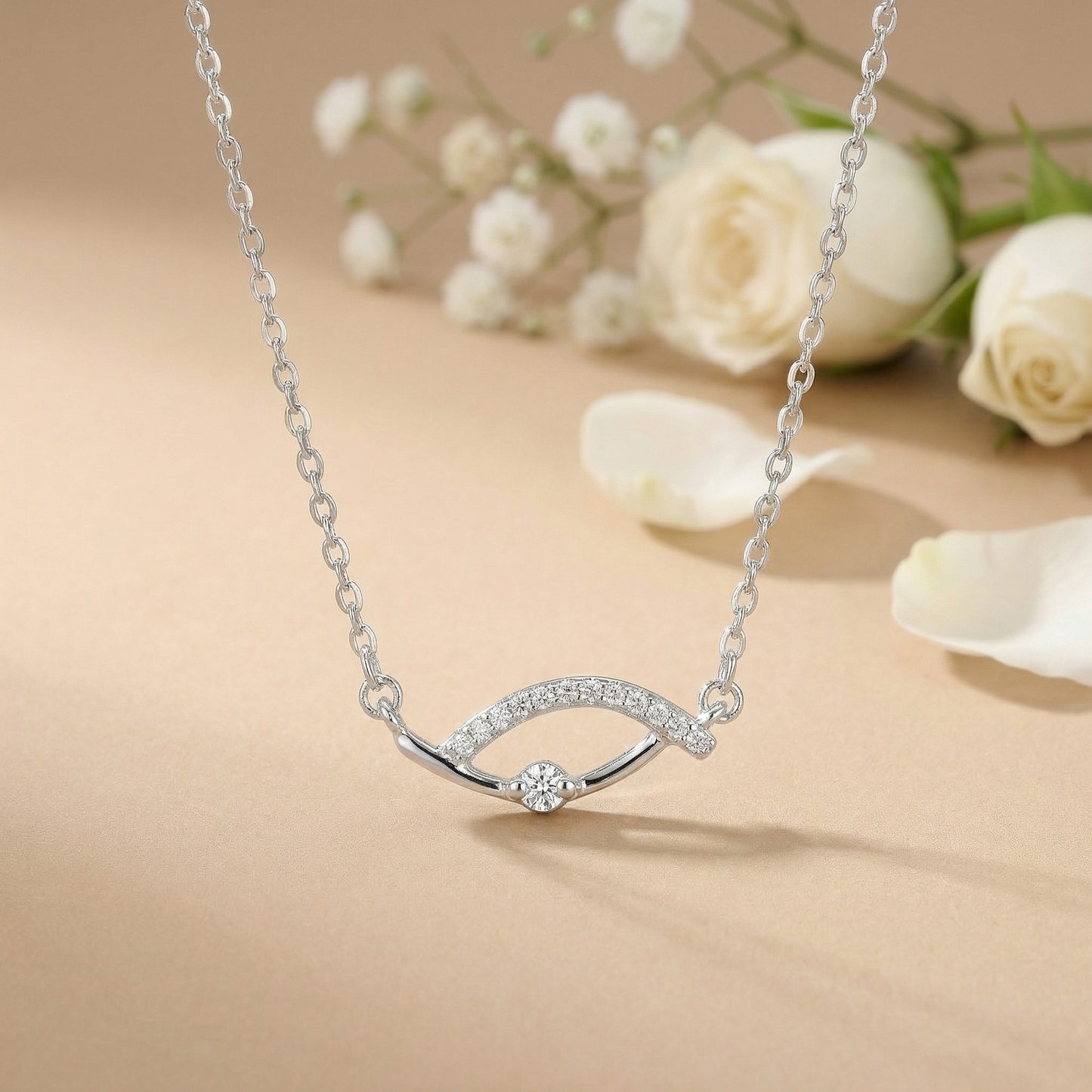 Arc Glow Silver Pendant Chain