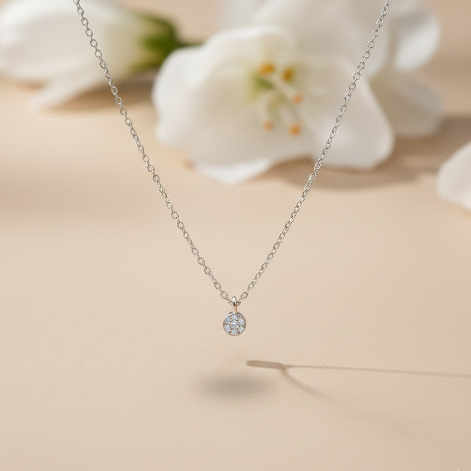 Luna Pave Silver Pendant Chain