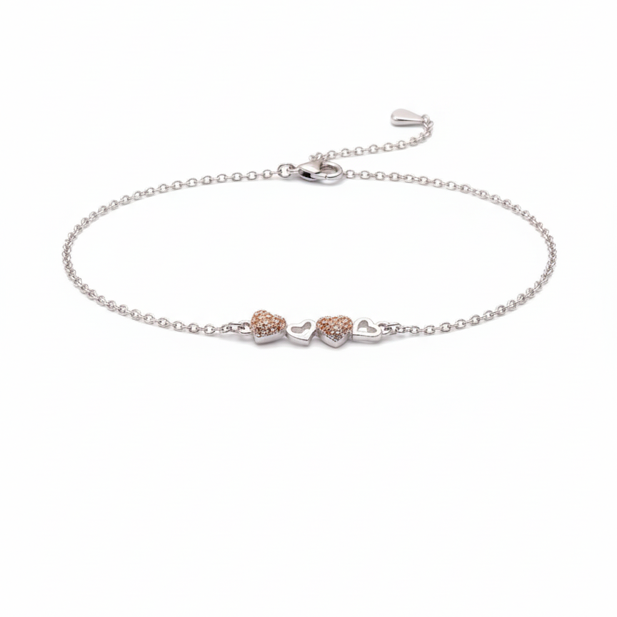 Eterna Hearts Silver Bracelet