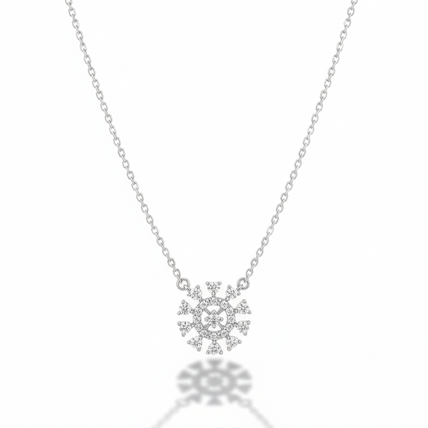 Celeste Bloom Silver Pendant Chain
