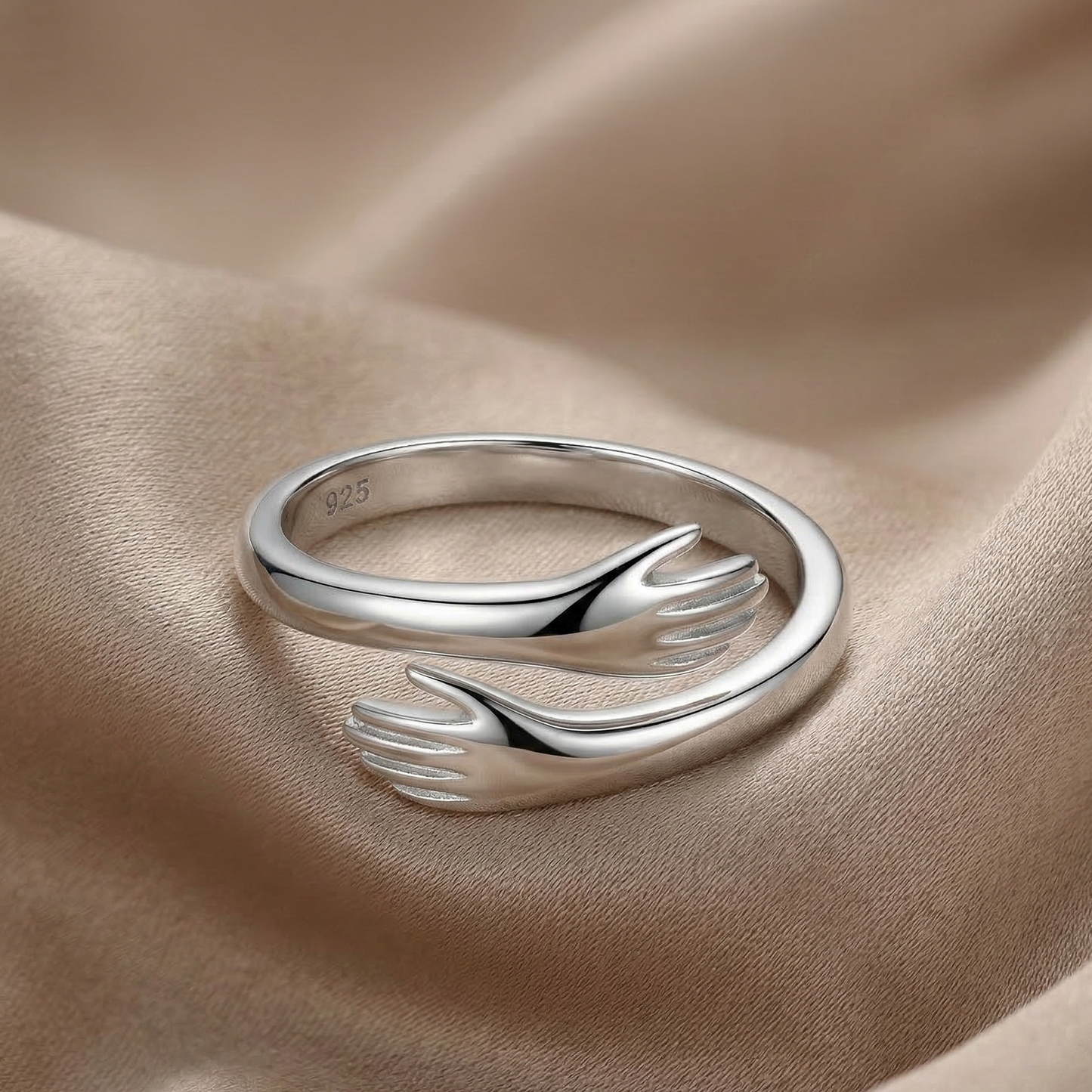 Hug Sterling Silver Ring