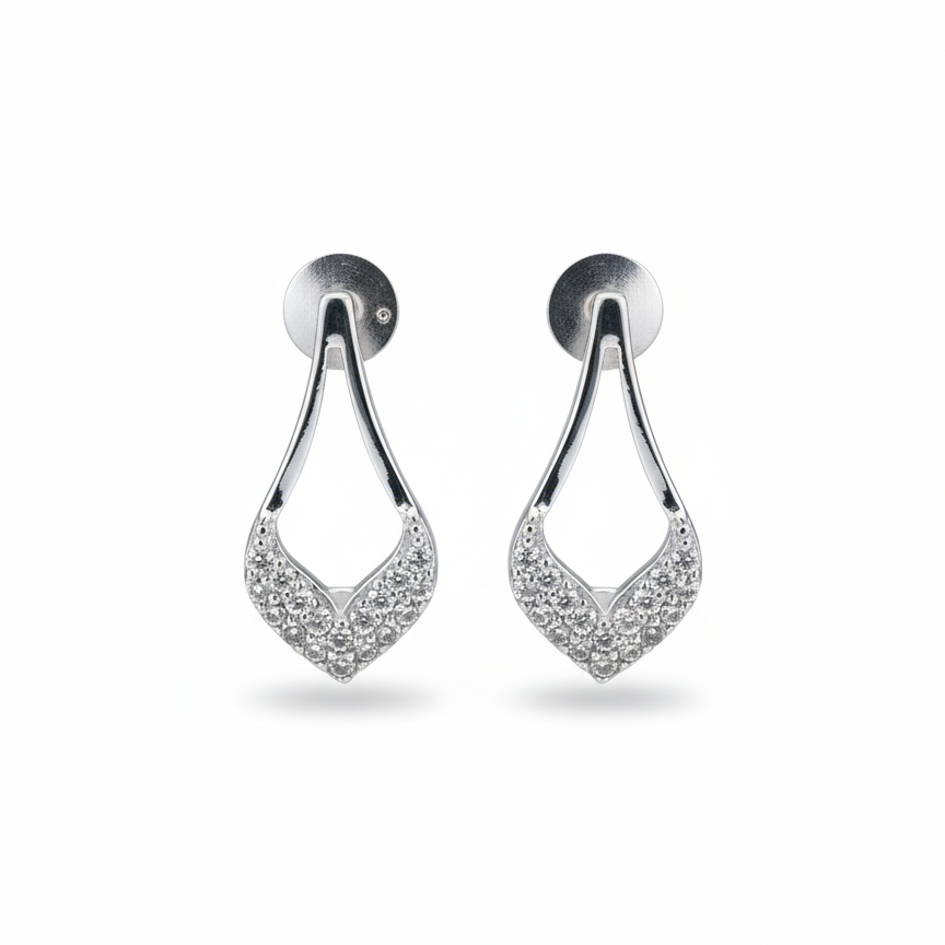 Elara Teardrop Silver Earrings