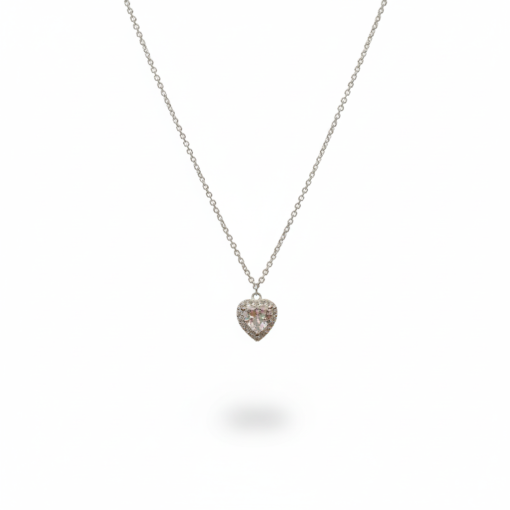 Lumi Heart Silver Pendant Chain