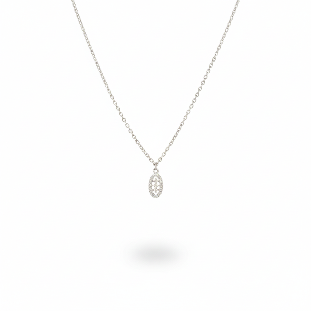 Eternal Oval Silver Pendant Chain