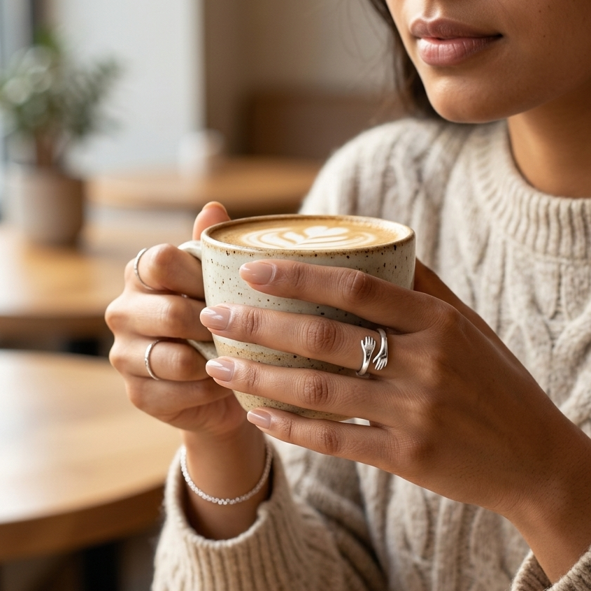 Hug Sterling Silver Ring