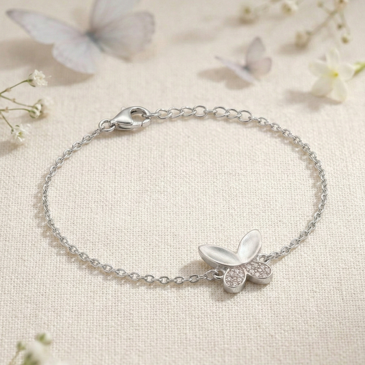 Flutter Grace butterfly Silver Bracelet