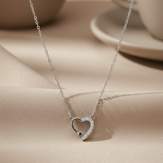 Floral Glow Silver Pendant Chain