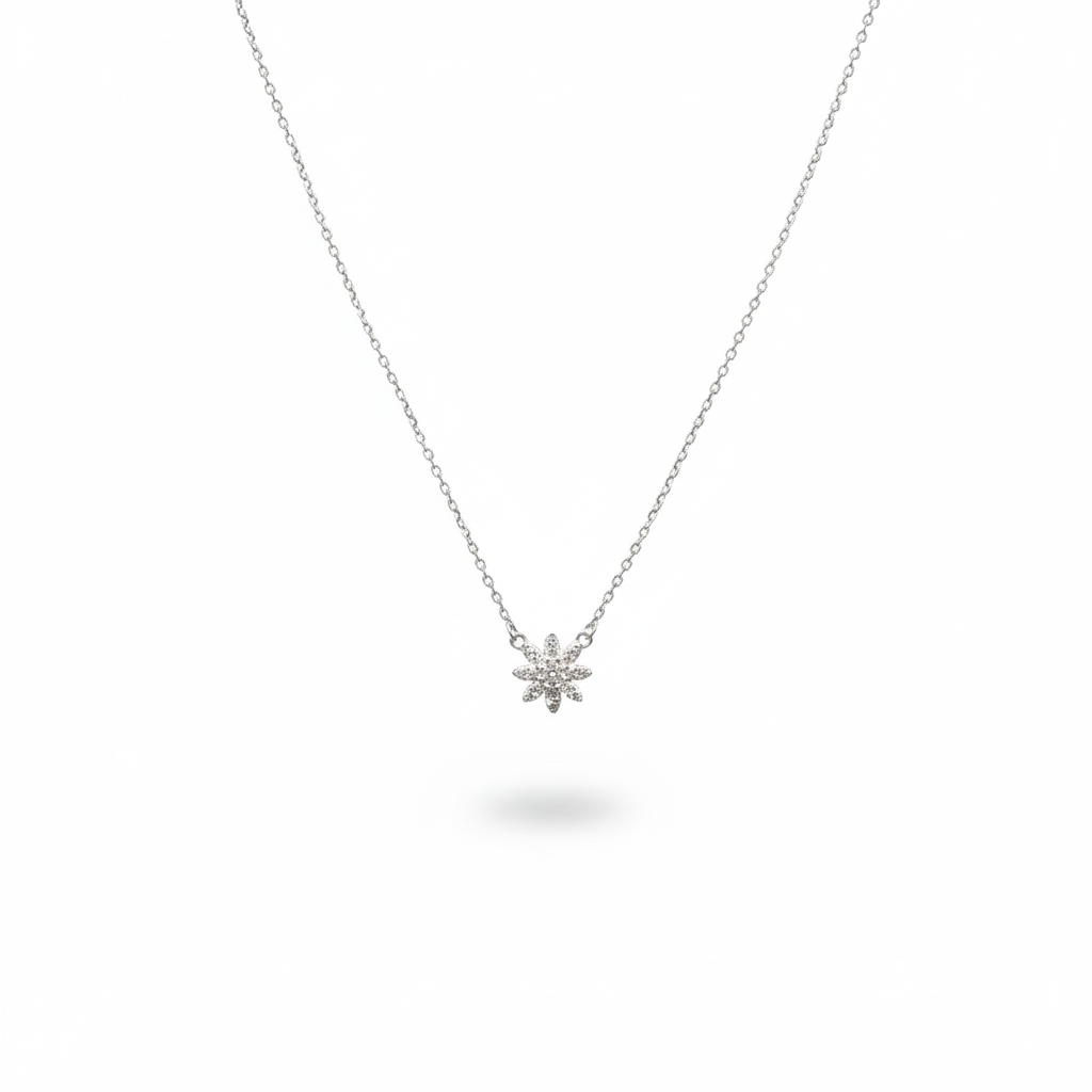 Petal Spark Silver Pendant Chain