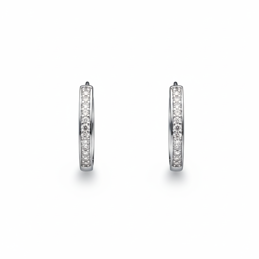 Luna Spark Silver Hoop Earrings