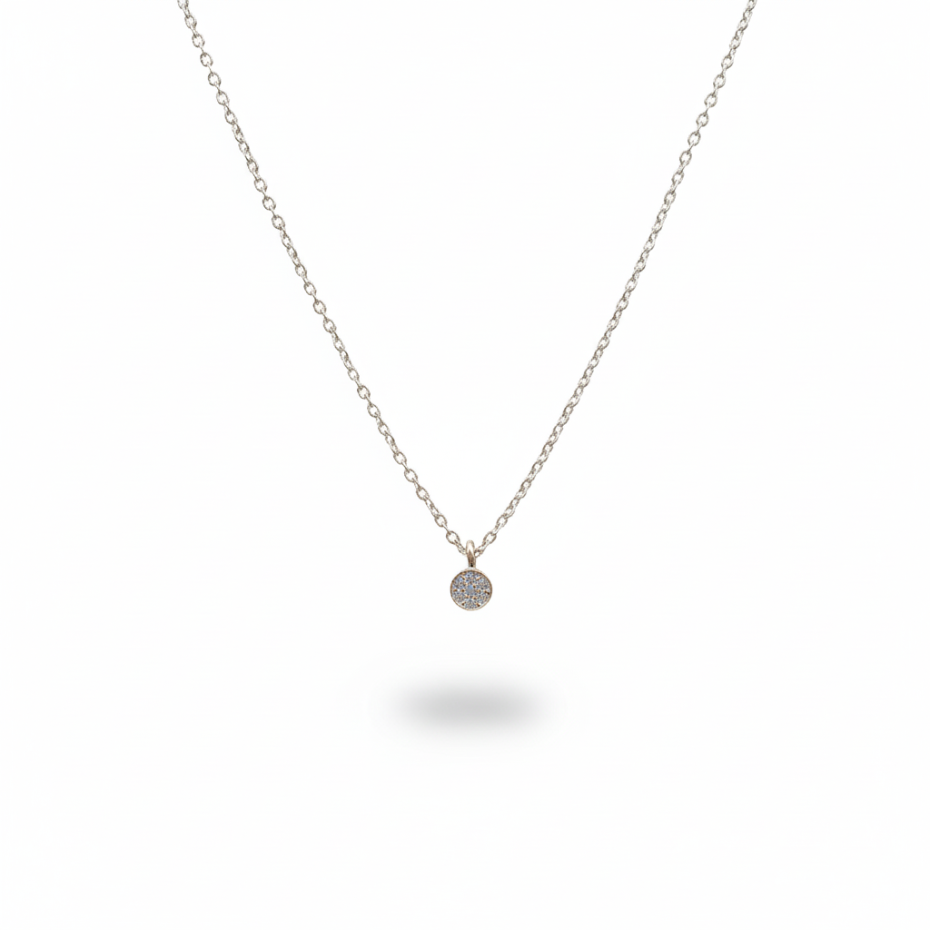 Luna Pave Silver Pendant Chain
