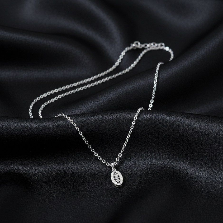 Eternal Oval Silver Pendant Chain