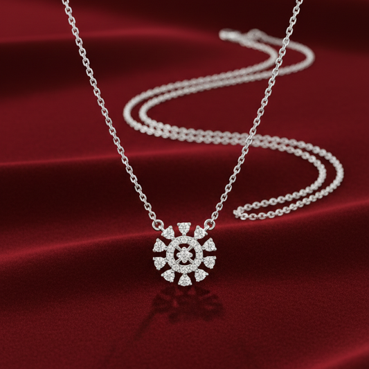Celeste Bloom Silver Pendant Chain