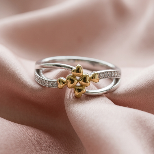 Golden Heart Bloom Ring
