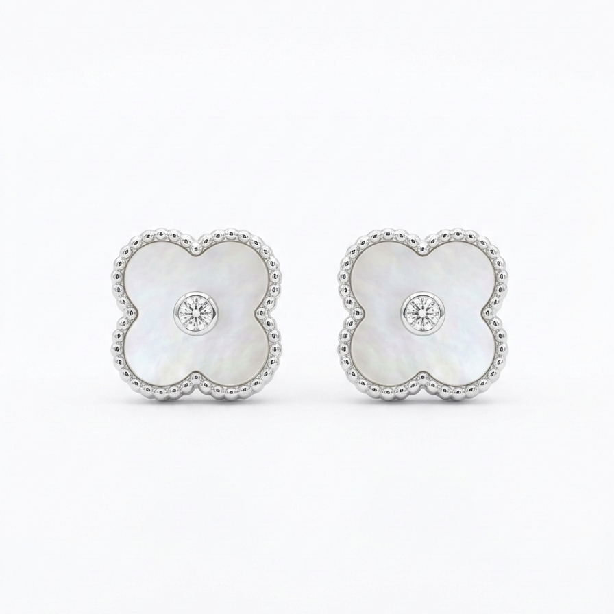 Luna Clover Mother of Pearl Earrings