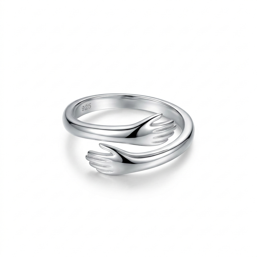 Hug Sterling Silver Ring