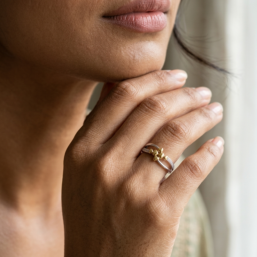 Golden Heart Bloom Ring